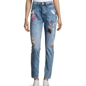 Etienne Marcel high waisted jeans with patches